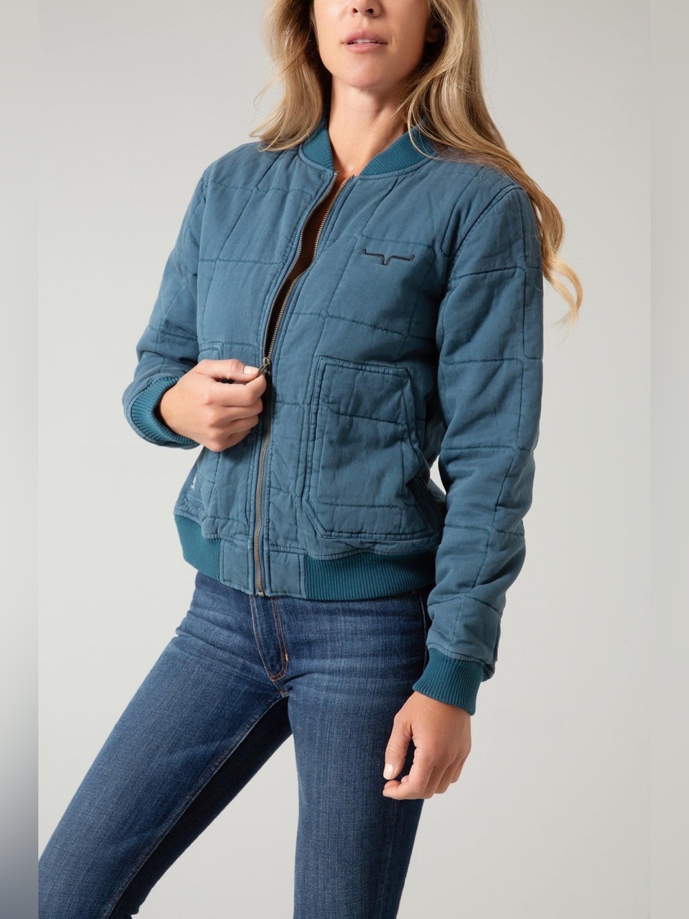 NWT Kimes Ranch Women's Bronc Bomber Jacket Dark Blue Size XL